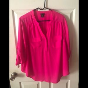 Torrid Hot Pink Georgette blouse